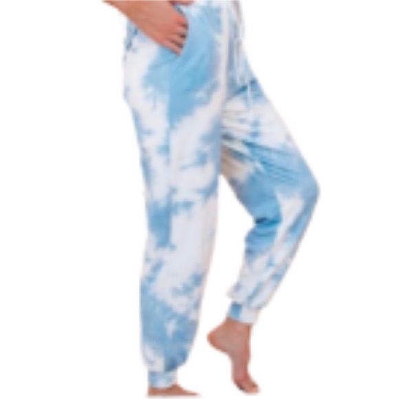 Pants - EUC Blue & White Tie Dye Cloud Pattern Lounge-Pant Joggers Size XXXL